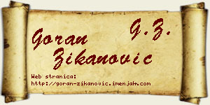 Goran Žikanović vizit kartica
